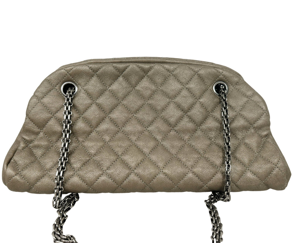 Chanel Mademoiselle Bowling Bag Bronze Caviar Leather Chain Shoulder Bag