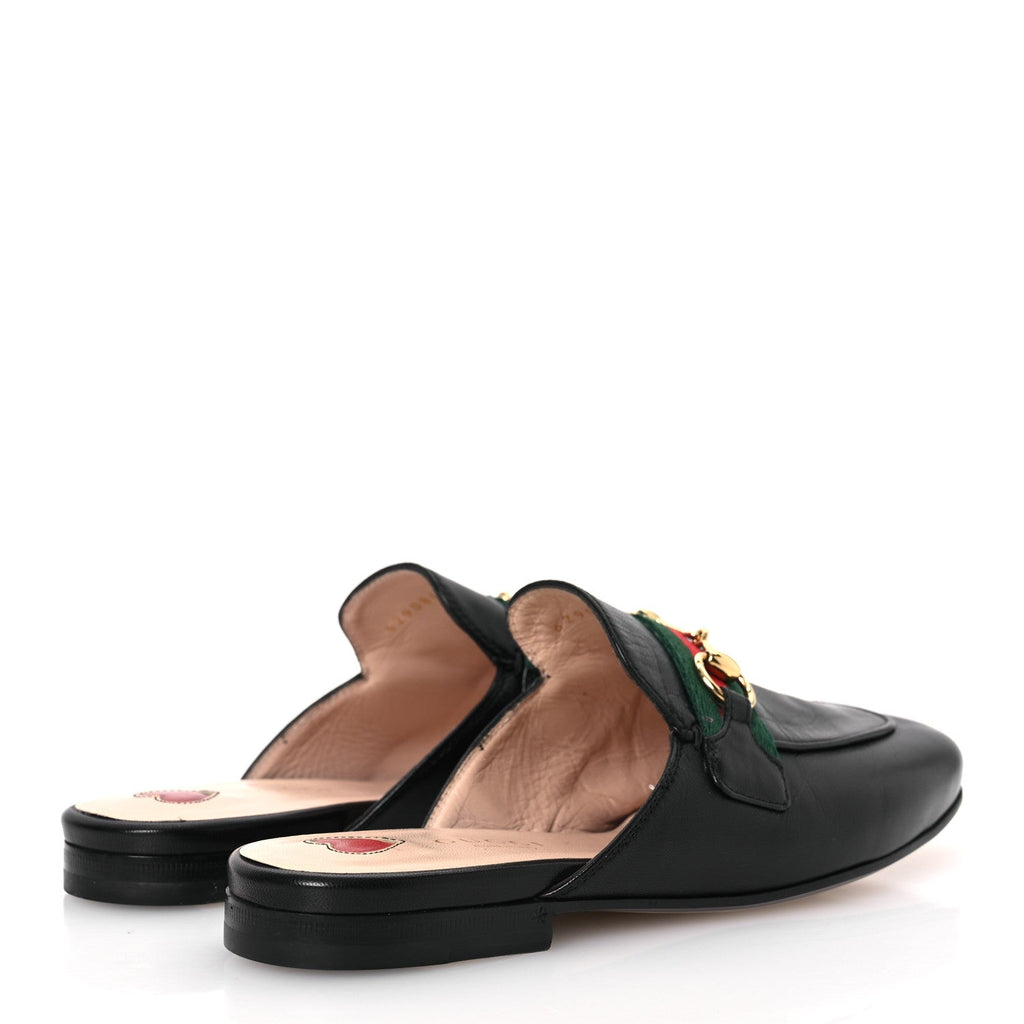 Gucci Calfskin Womens Princetown Slippers 35.5 Black