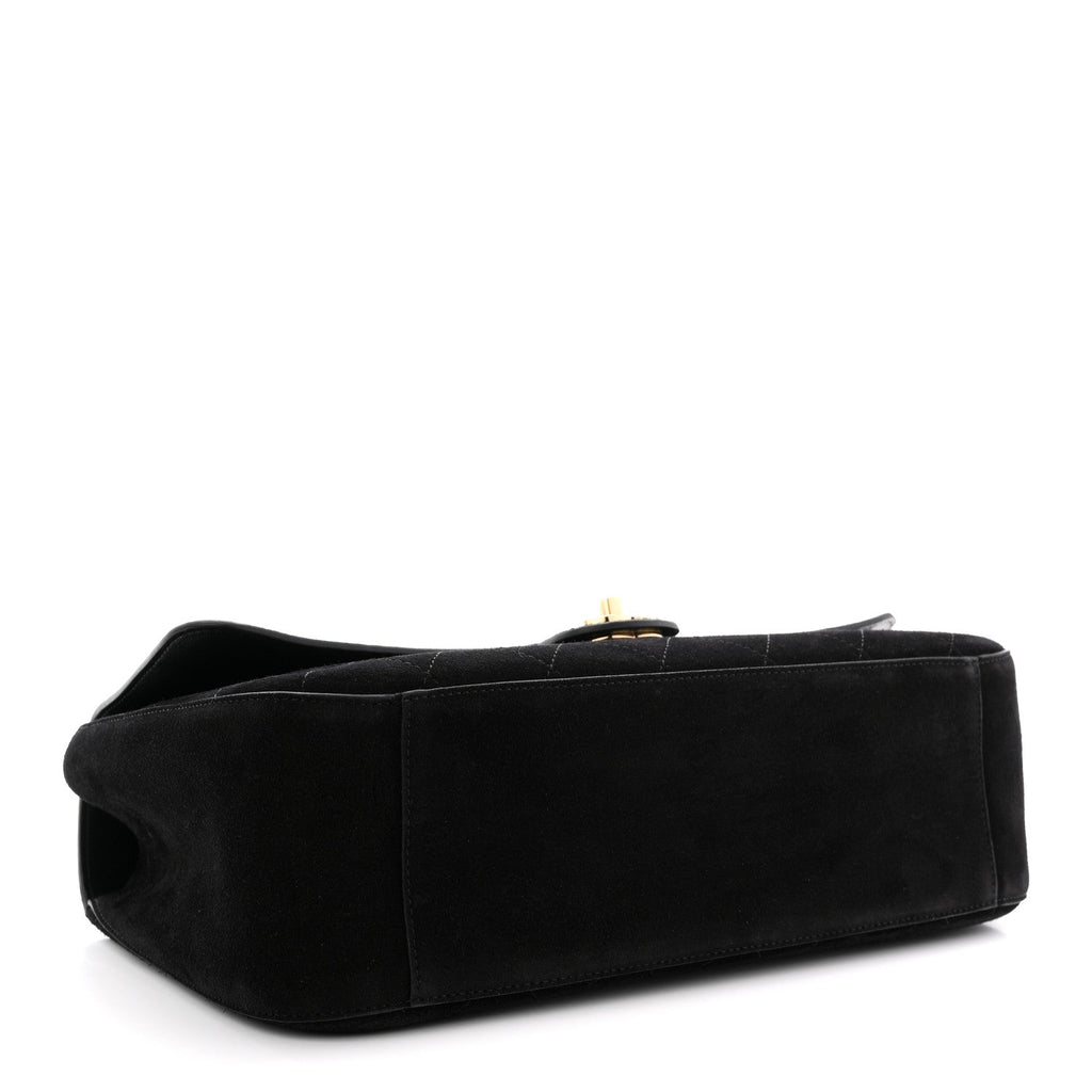 Chanel Suede Calfskin Small Souplissimo Maxi Flap Black