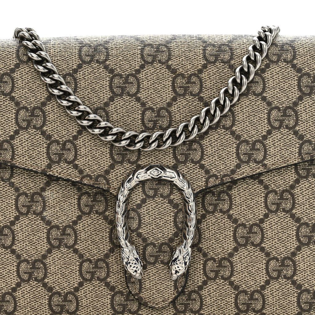 Gucci GG Supreme Monogram Mini Dionysus Chain Wallet Beige Taupe