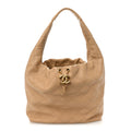 Chanel Calfskin Quilted Small Maxi Hobo Beige