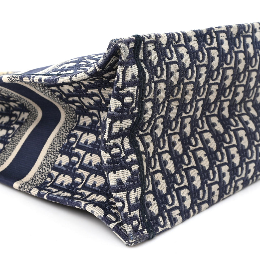 Christian Dior Oblique Large Book Tote Blue Multicolor