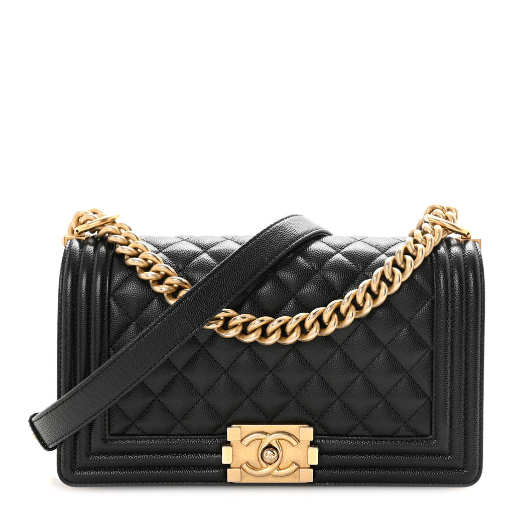 Chanel Caviar Quilted Medium Boy Flap Black