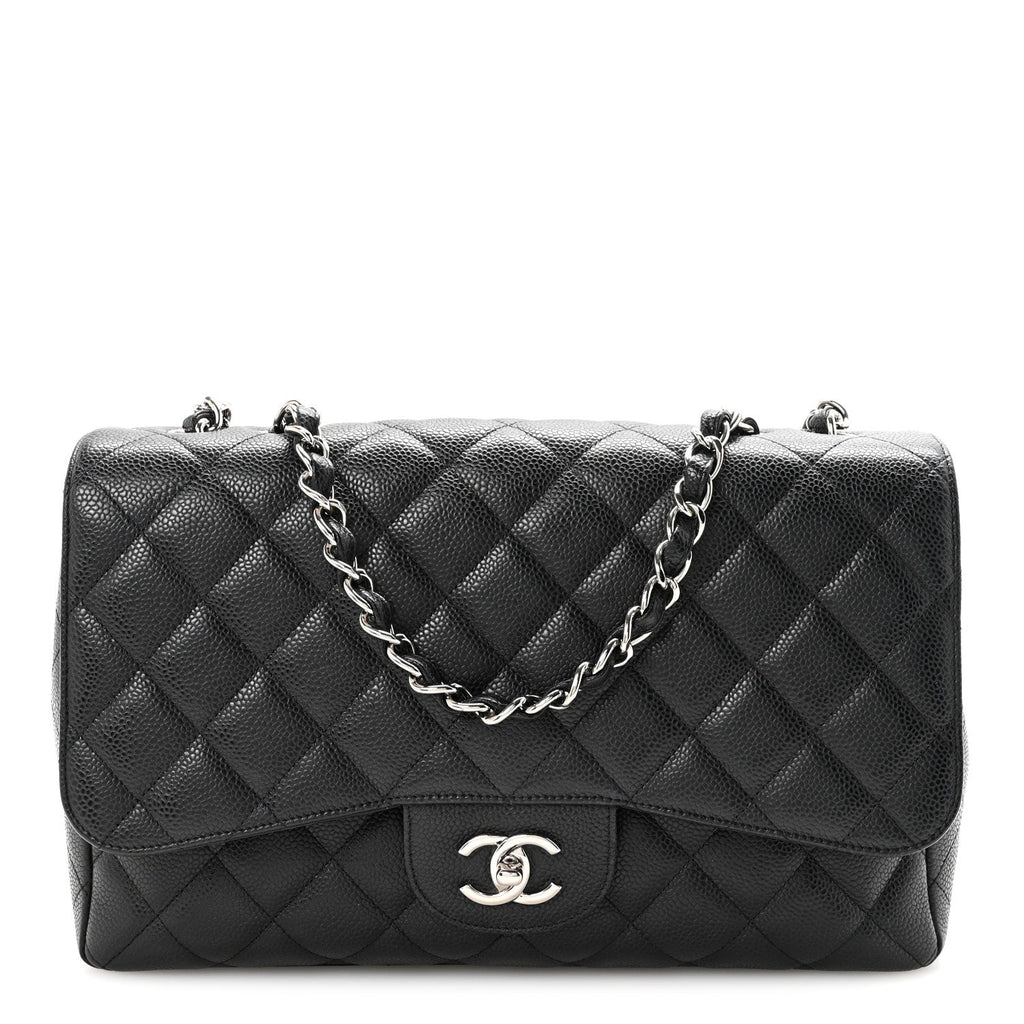 Chanel Caviar Quilted Jumbo Single Flap Black