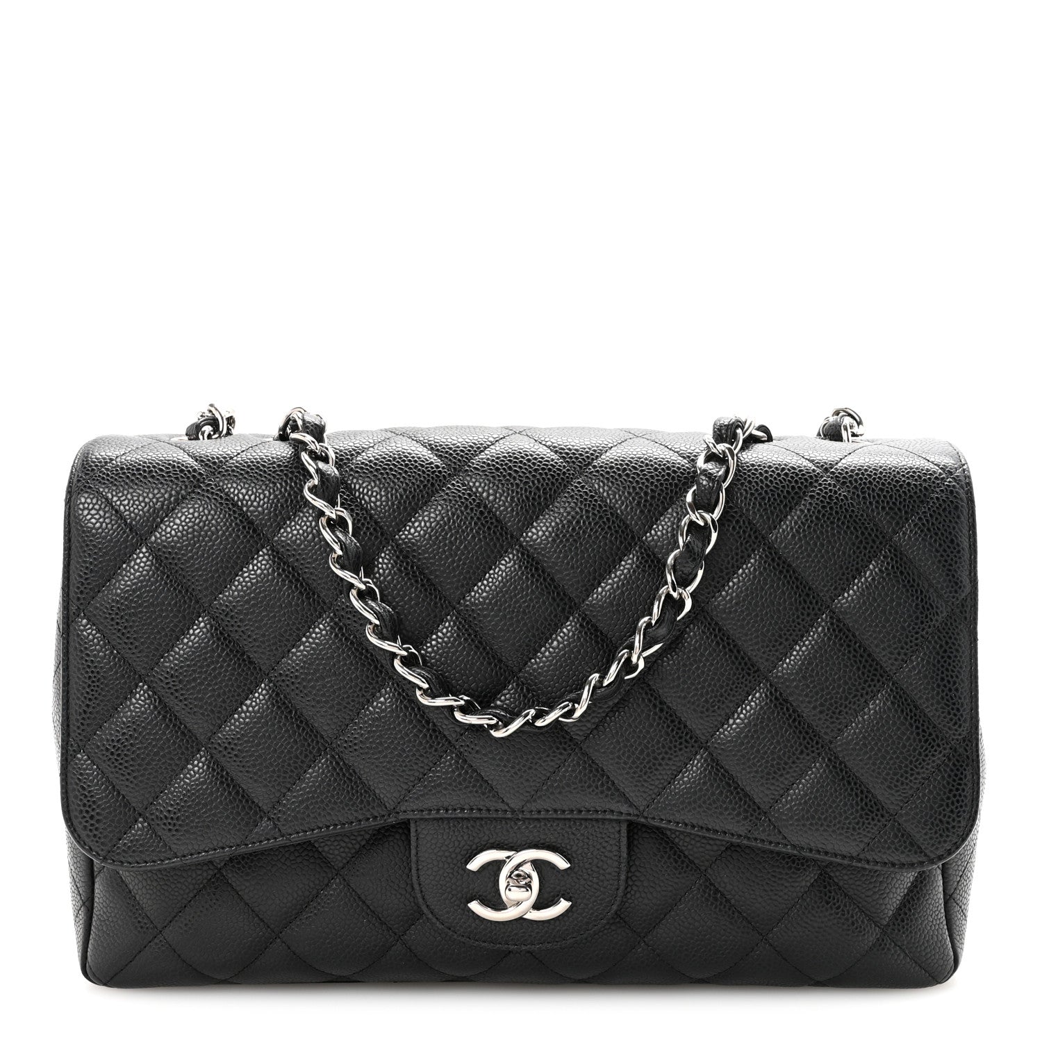 Chanel Caviar Quilted Jumbo Single Flap Black