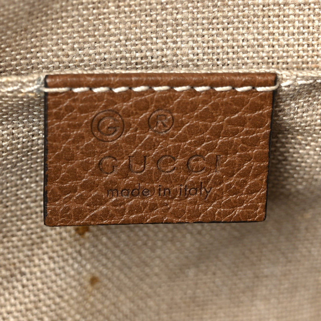 Gucci Monogram Mini Bree Messenger Bag Beige Tabacco