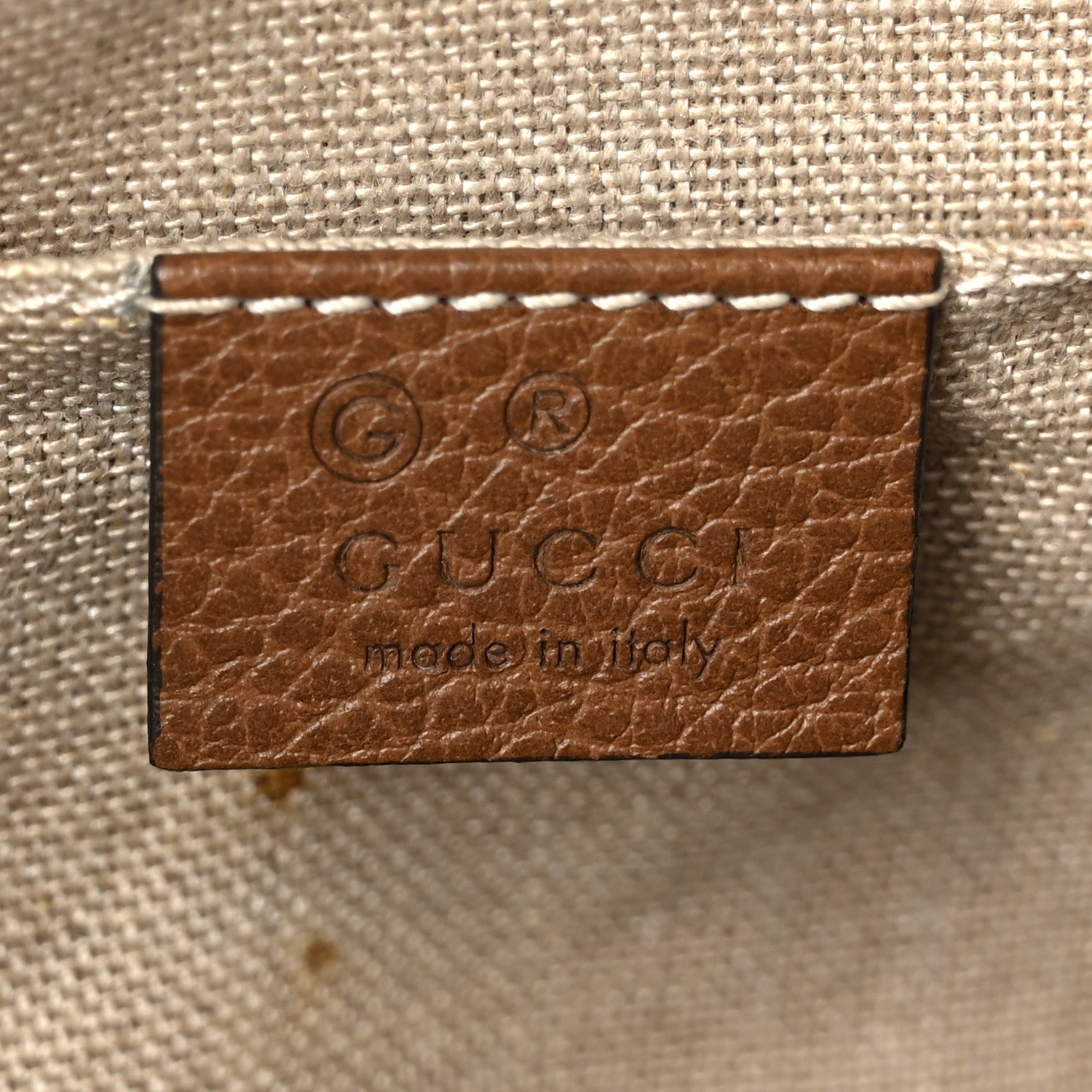 Gucci Monogram Mini Bree Messenger Bag Beige Tabacco