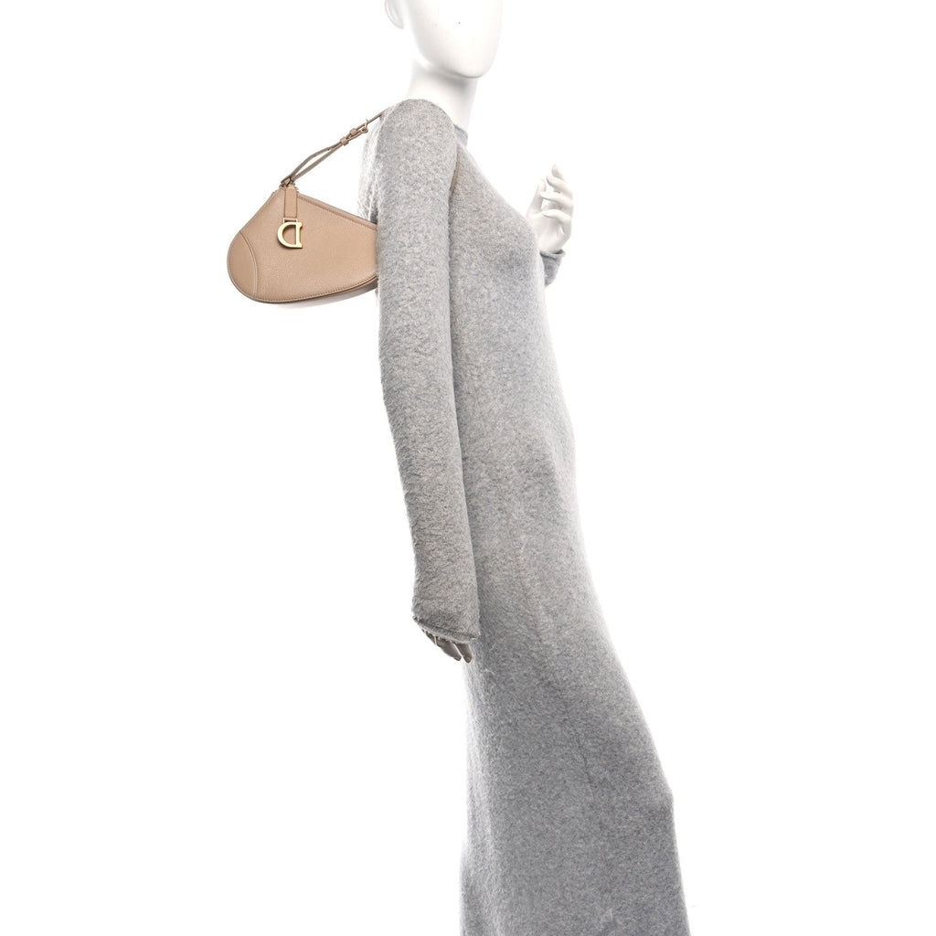 Christian Dior Goatskin Saddle Rodeo Pouch Biscuit
