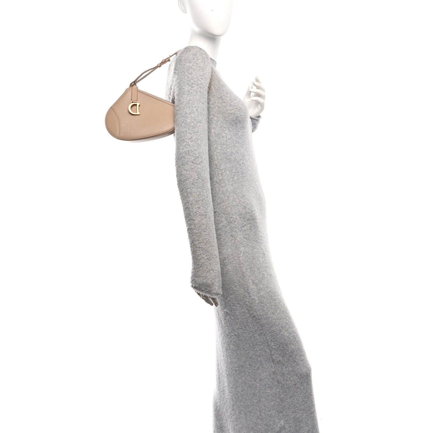 Christian Dior Goatskin Saddle Rodeo Pouch Biscuit