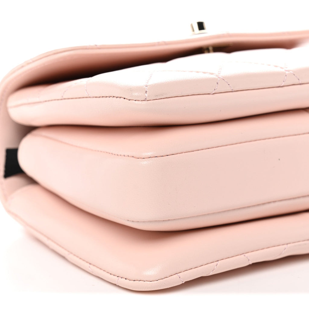 Chanel Lambskin Quilted Small Trendy CC Flap Dual Handle Bag Light Pink