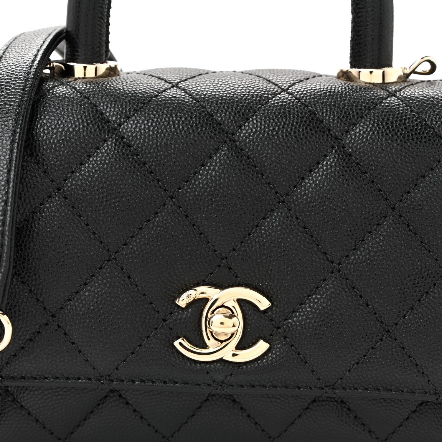 Chanel Caviar Quilted Extra Mini Coco Handle Flap Black