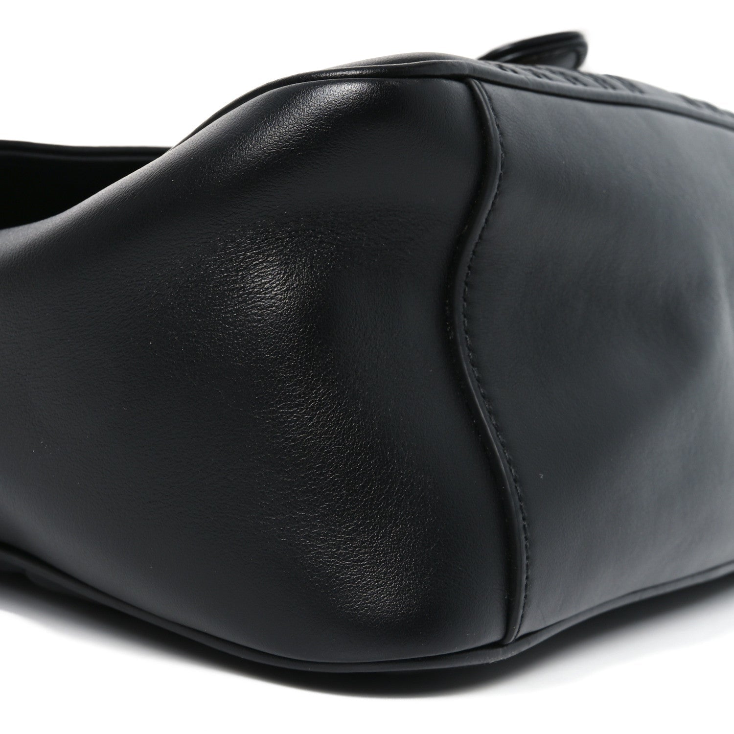Gucci Calfskin Matelasse Small GG Marmont Top Handle Shoulder Bag Black