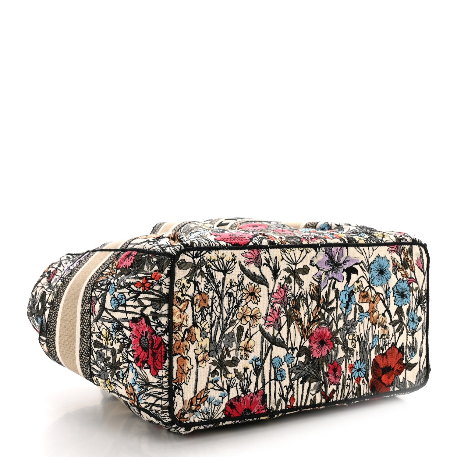 Christian Dior Canvas Embroidered Mille Fleurs Catherine Tote Multicolor