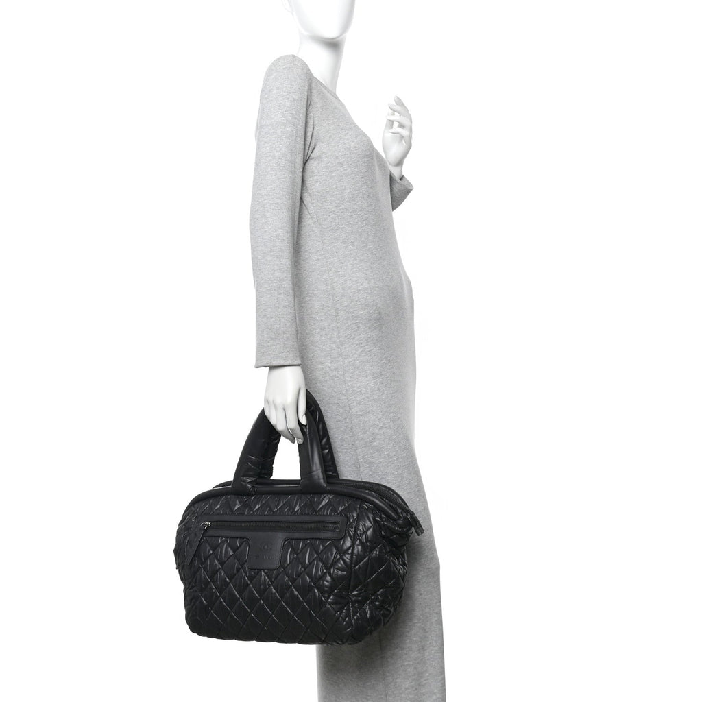Chanel Nylon Quilted Medium Coco Cocoon Tote Black