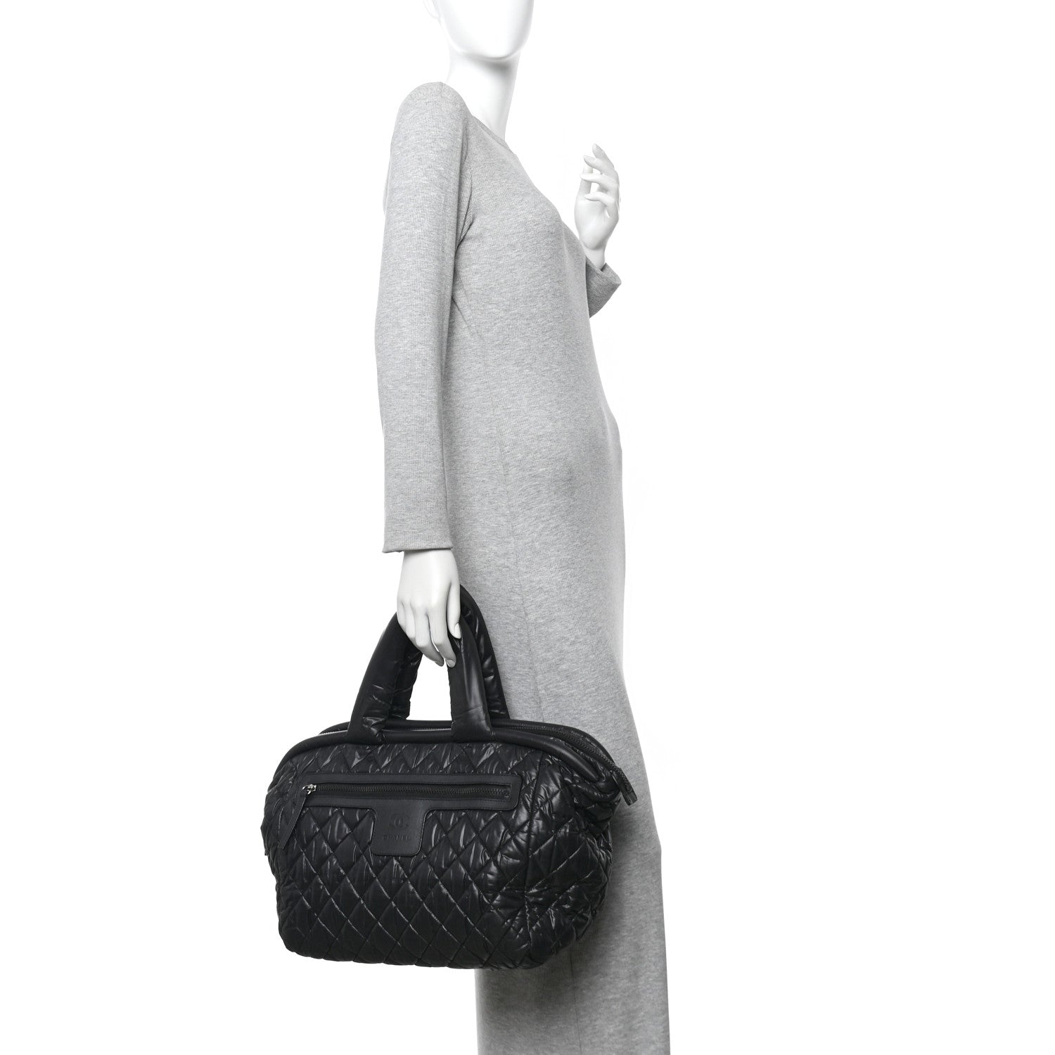 Chanel Nylon Quilted Medium Coco Cocoon Tote Black