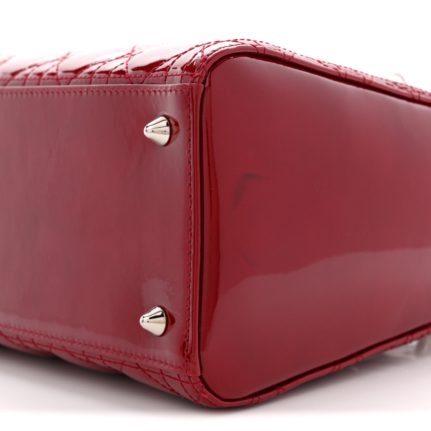 Christian Dior Patent Cannage Medium Lady Dior Red