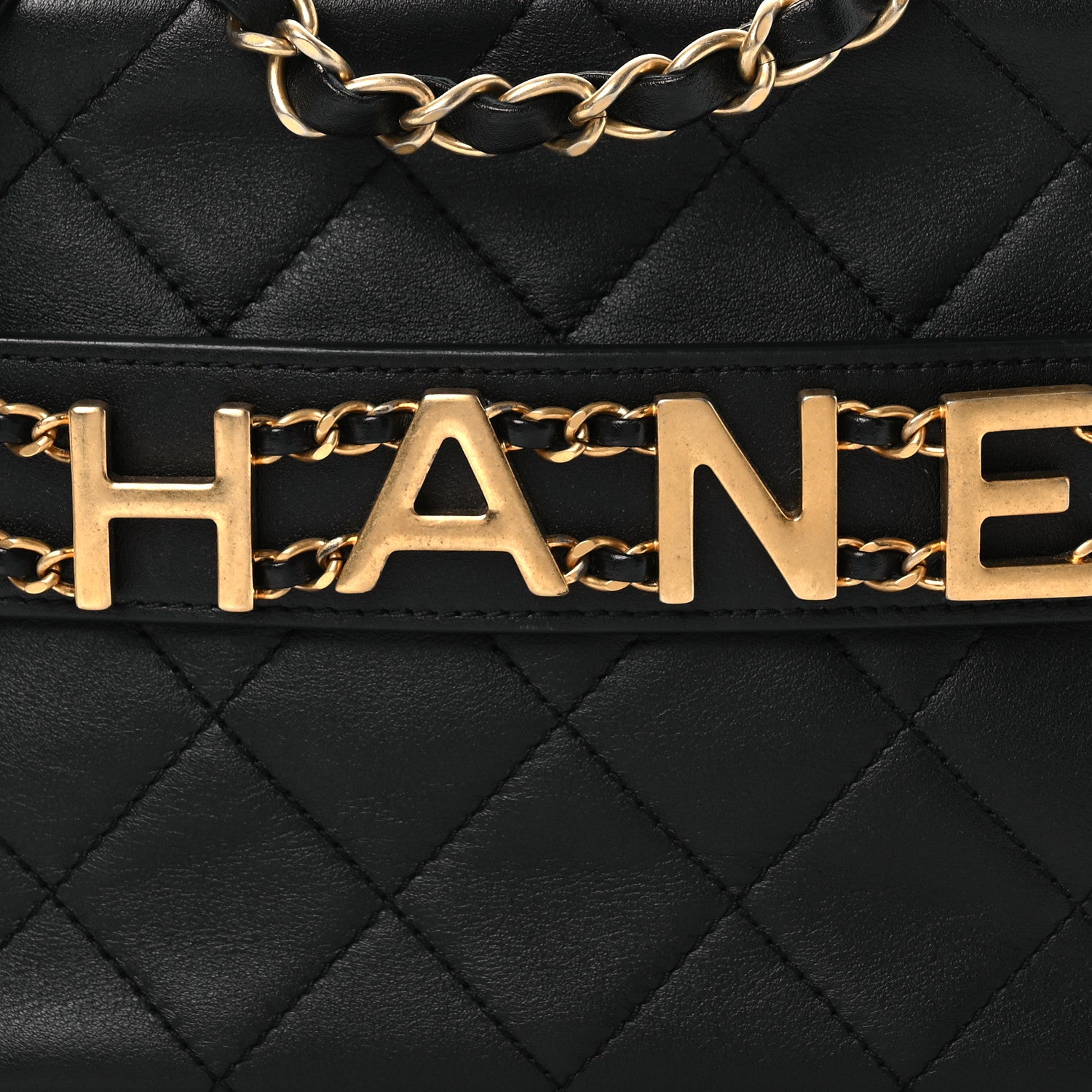 Chanel Calfskin Quilted Enchained Camera Case Bag Black