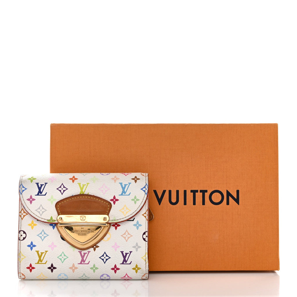 Louis Vuitton Monogram Multicolor Joey Wallet White Litchi