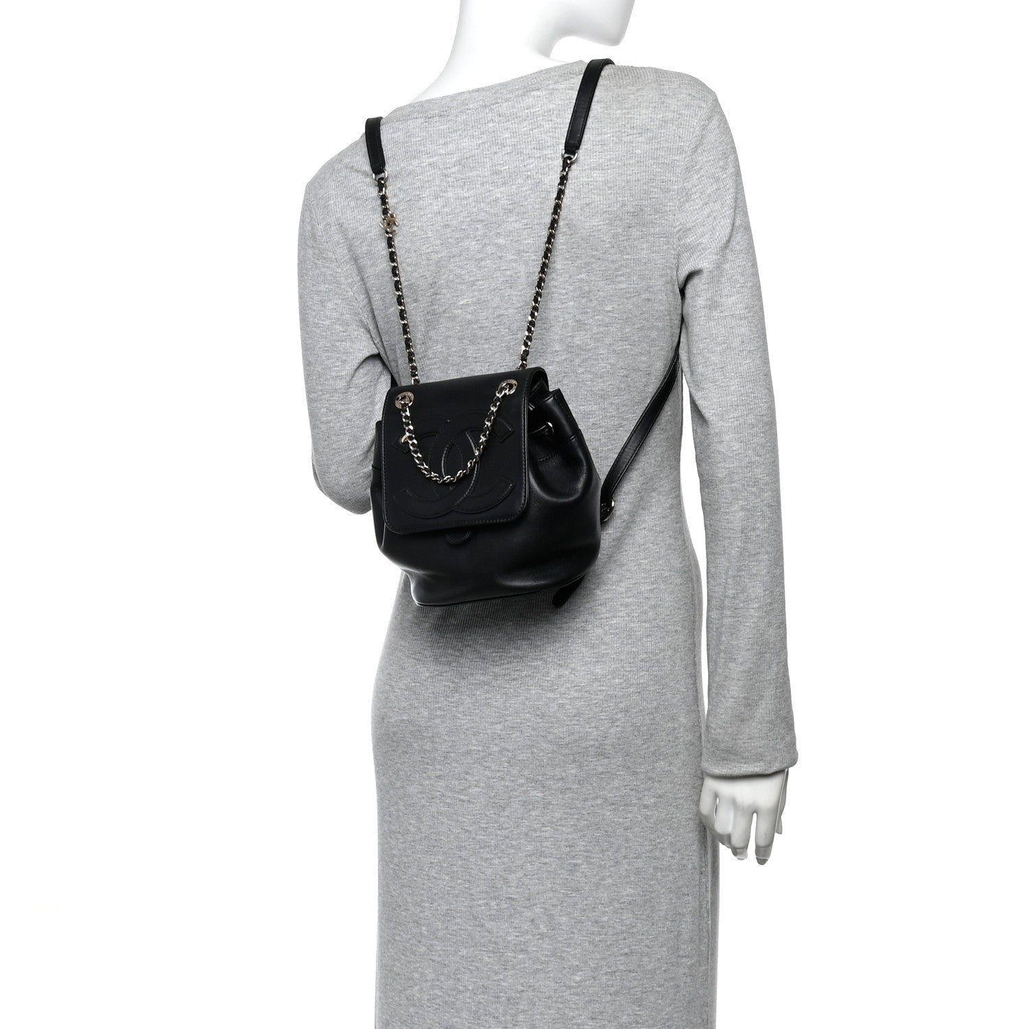 Chanel Lambskin CC Mania Backpack Black