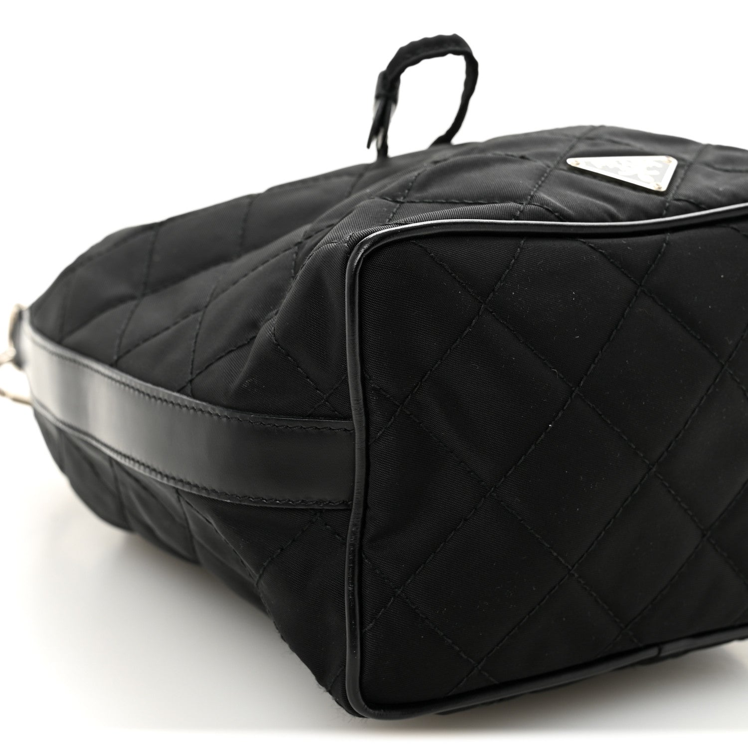 Prada Tessuto Nylon Quilted Drawstring Bucket Bag Black