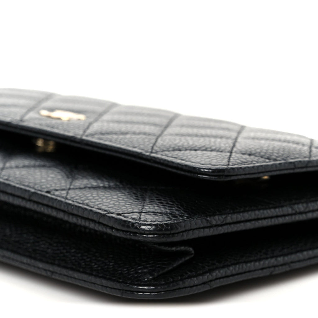Chanel Caviar Quilted Wallet on Chain WOC Black