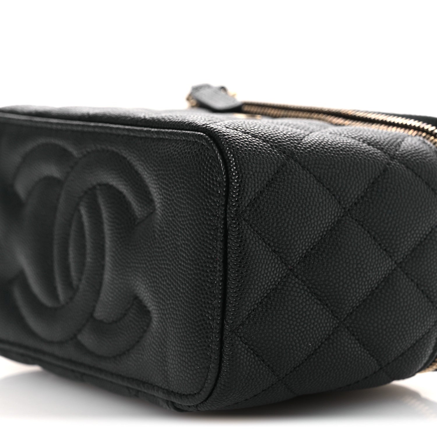 Chanel Caviar Quilted Small Vanity Case With Chain Black