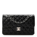 Chanel Lambskin Quilted Small Double Flap Black
