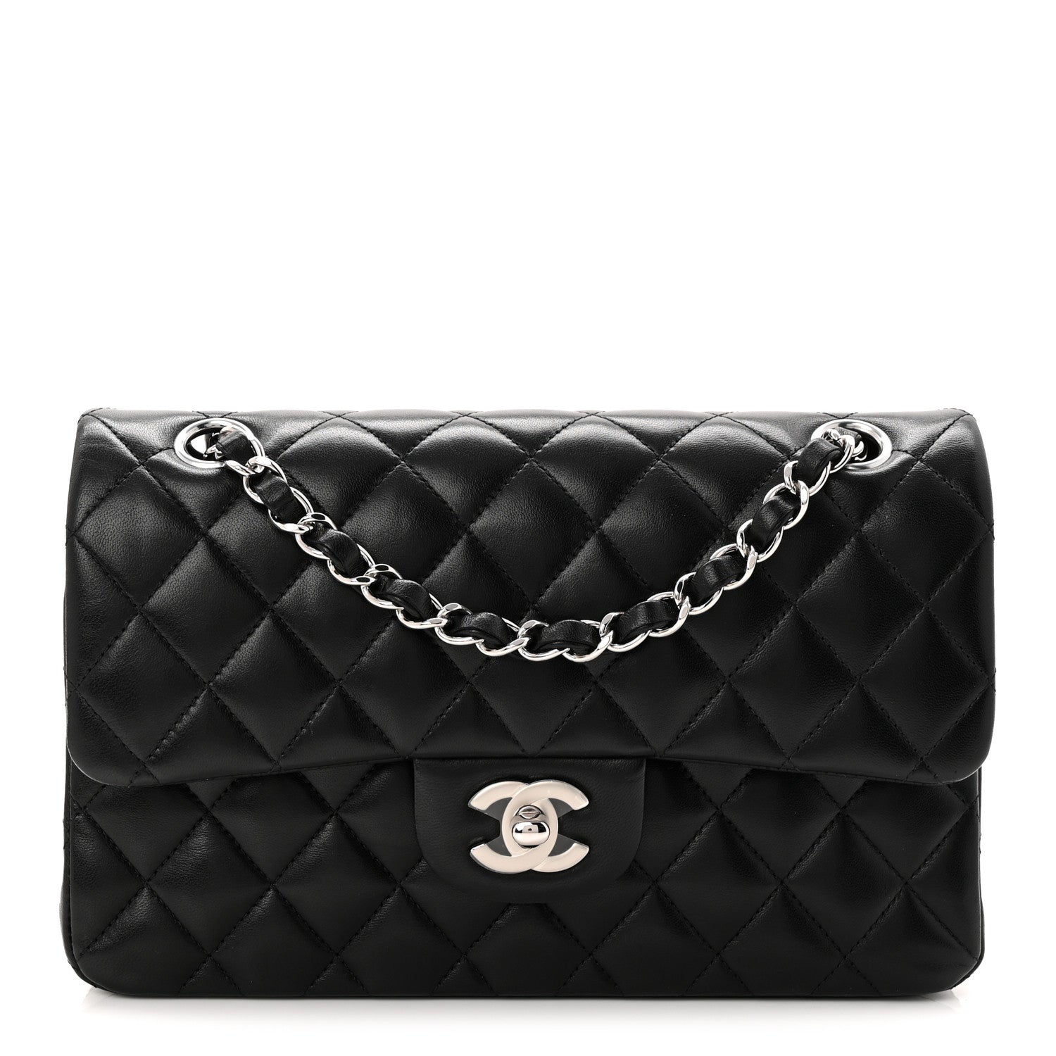Chanel Lambskin Quilted Small Double Flap Black