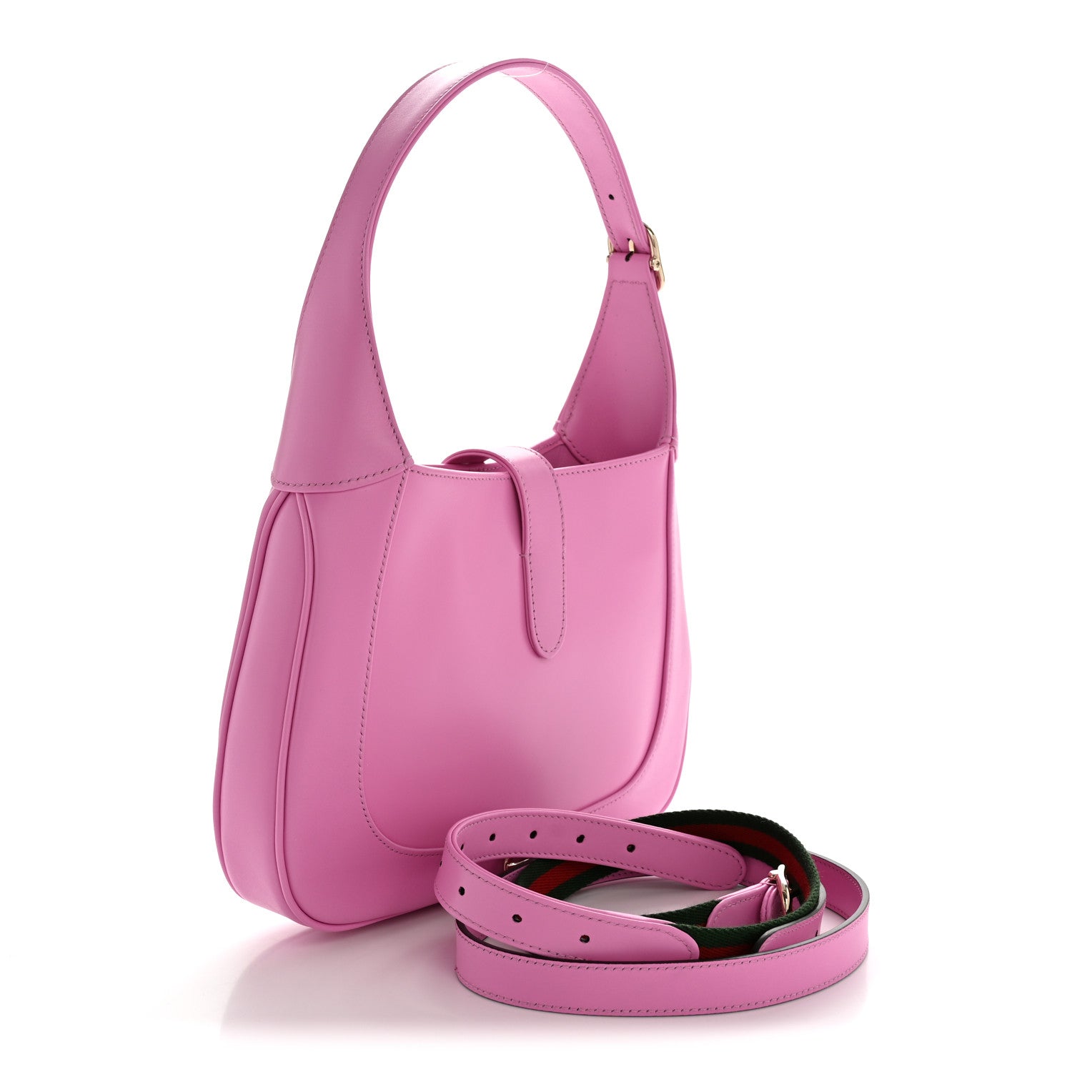 Gucci Ancora Calfskin Web Medium Jackie 1961 Hobo Pink
