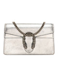 Gucci Metallic Calfskin Super Mini Dionysus Shoulder Bag Silver