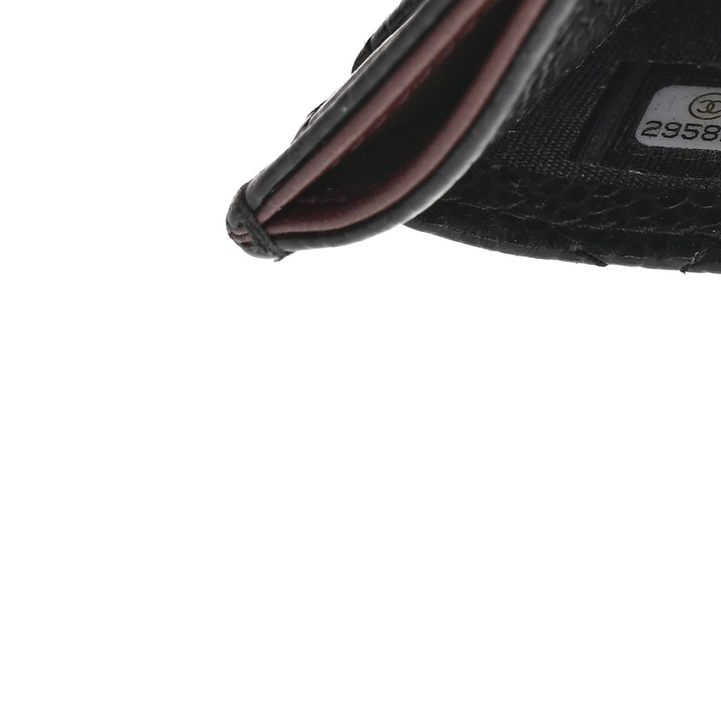 Caviar Quilted Card Holder Black
