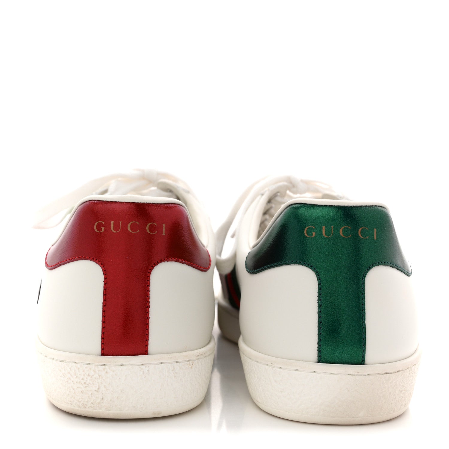 Gucci Calfskin Crocodile Web Mens Ace Sneakers 8 White Green