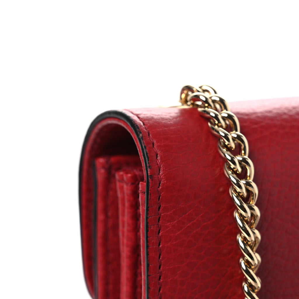 Gucci Dollar Calfskin Small Interlocking G Shoulder Bag Red