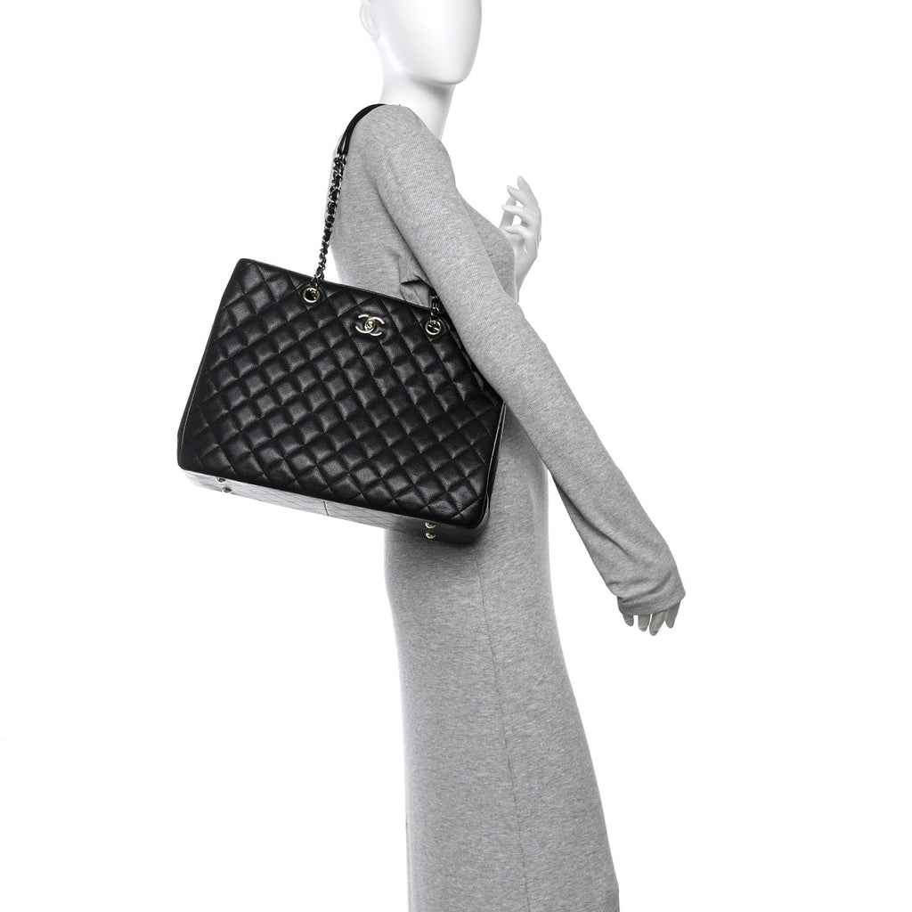 Chanel Caviar Quilted Large Shopping Tote Black
