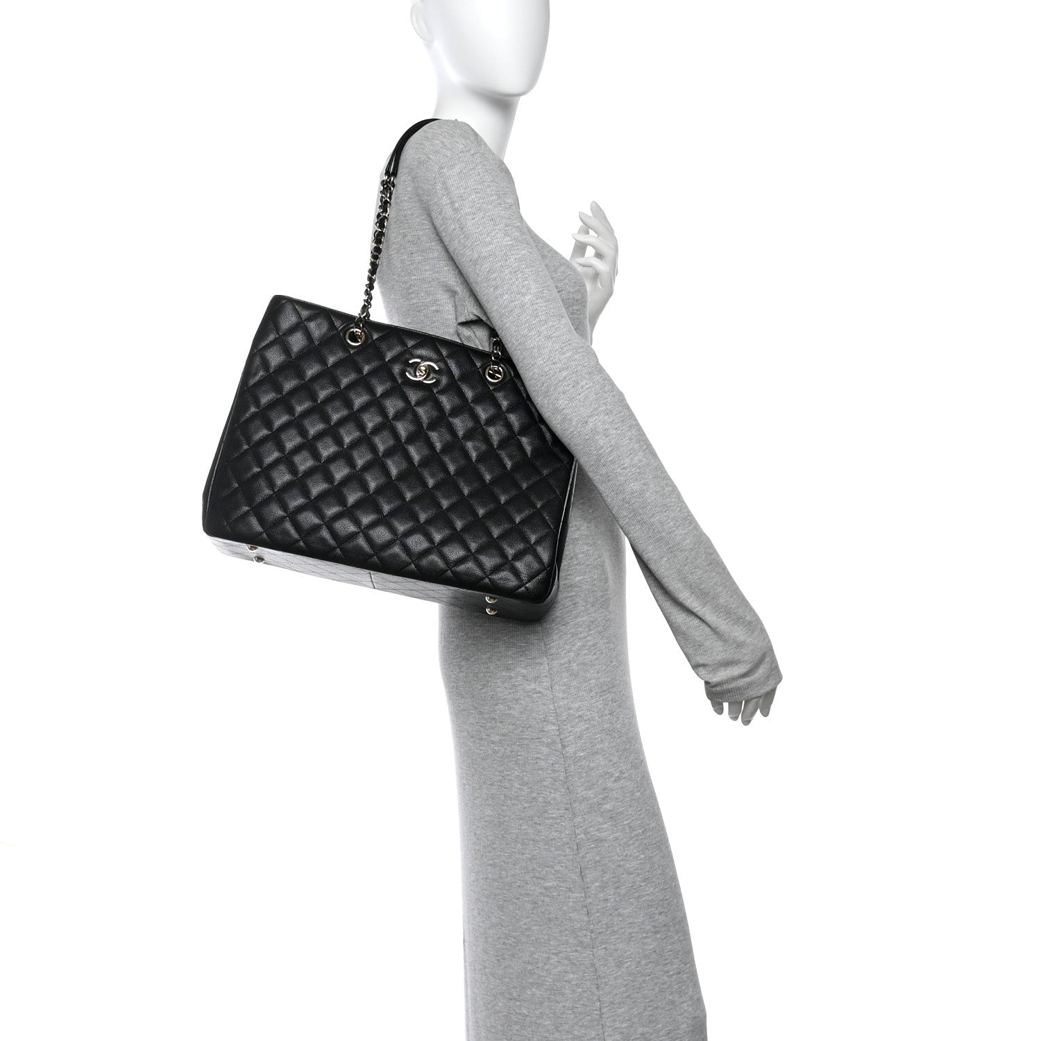 Chanel Caviar Quilted Large Shopping Tote Black