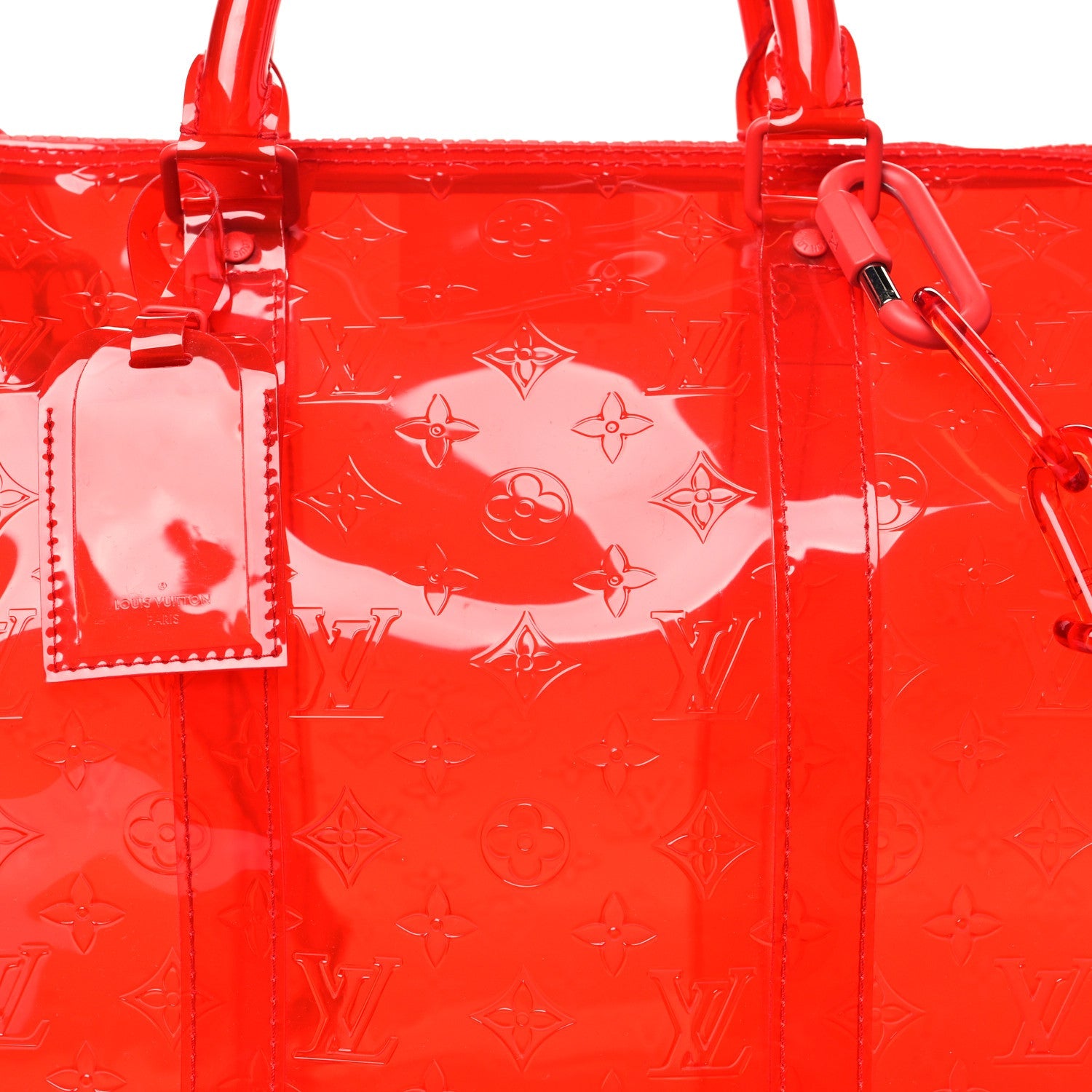 Louis Vuitton PVC Monogram Keepall Bandouliere 50 Grenadine Red