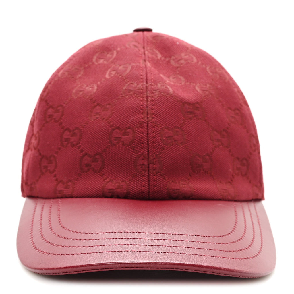 Gucci Calfskin New Canvas GG Monogram Baseball Hat L Bordeaux