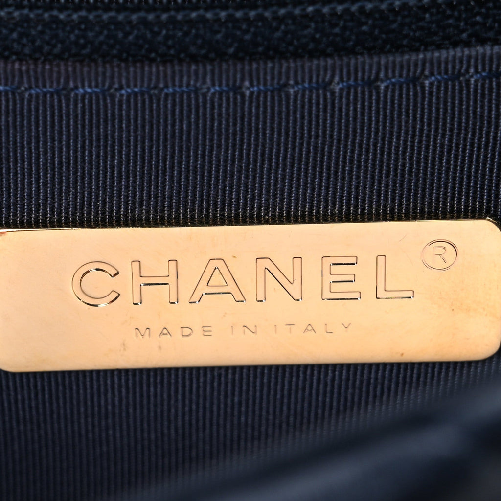Chanel Lambskin Quilted Medium Chanel 19 Flap Navy Blue