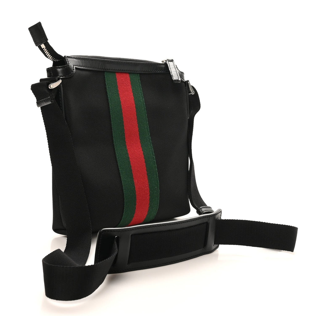 Gucci Canvas Web Messenger Bag Black
