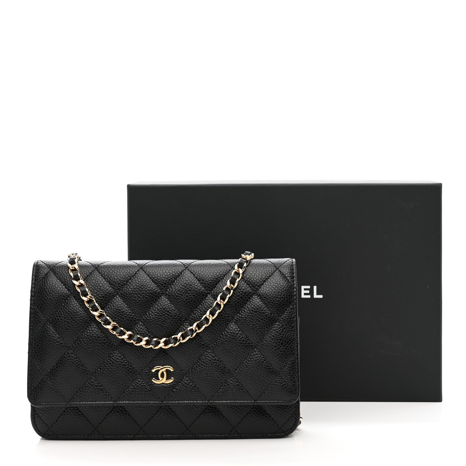 Chanel Caviar Quilted Wallet on Chain WOC Black