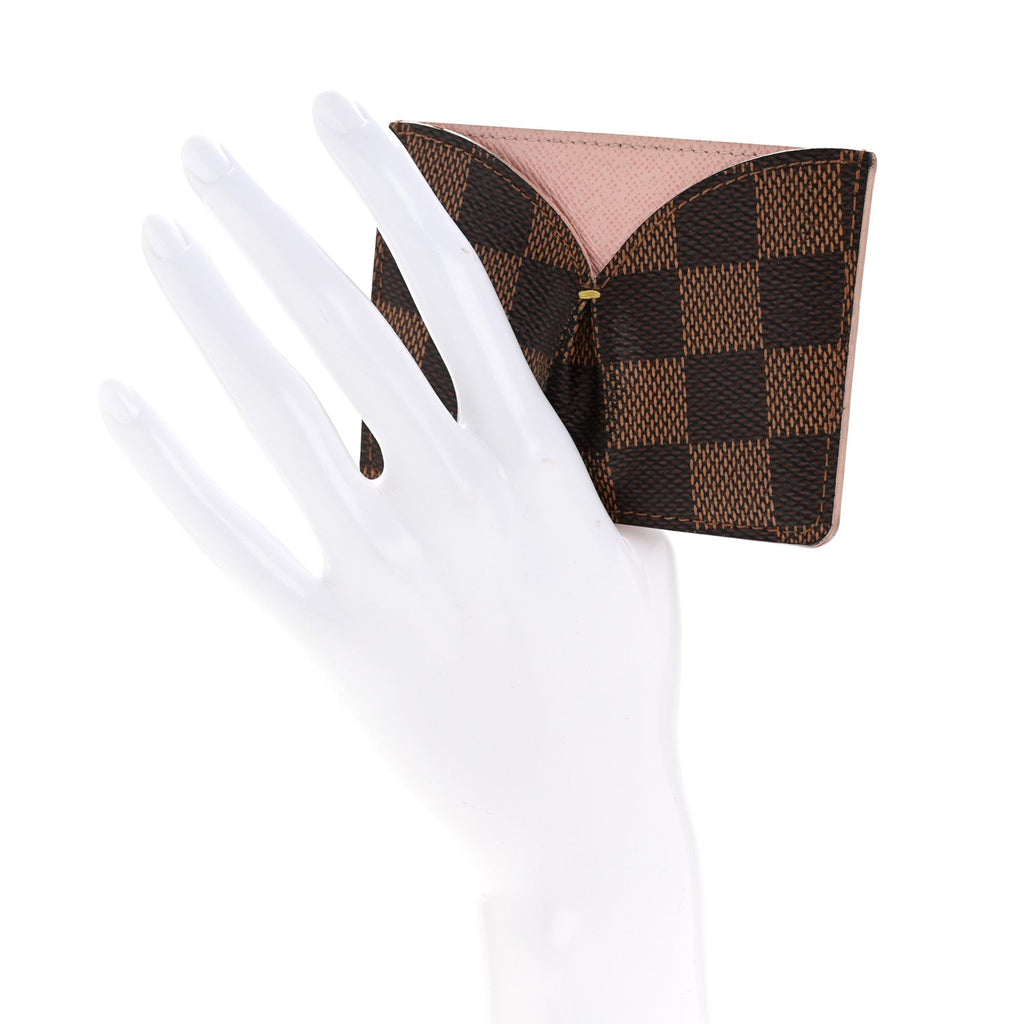 Louis Vuitton Damier Ebene Caissa Card Holder Rose Ballerine