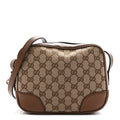 Gucci Monogram Mini Bree Messenger Bag Beige Tabacco