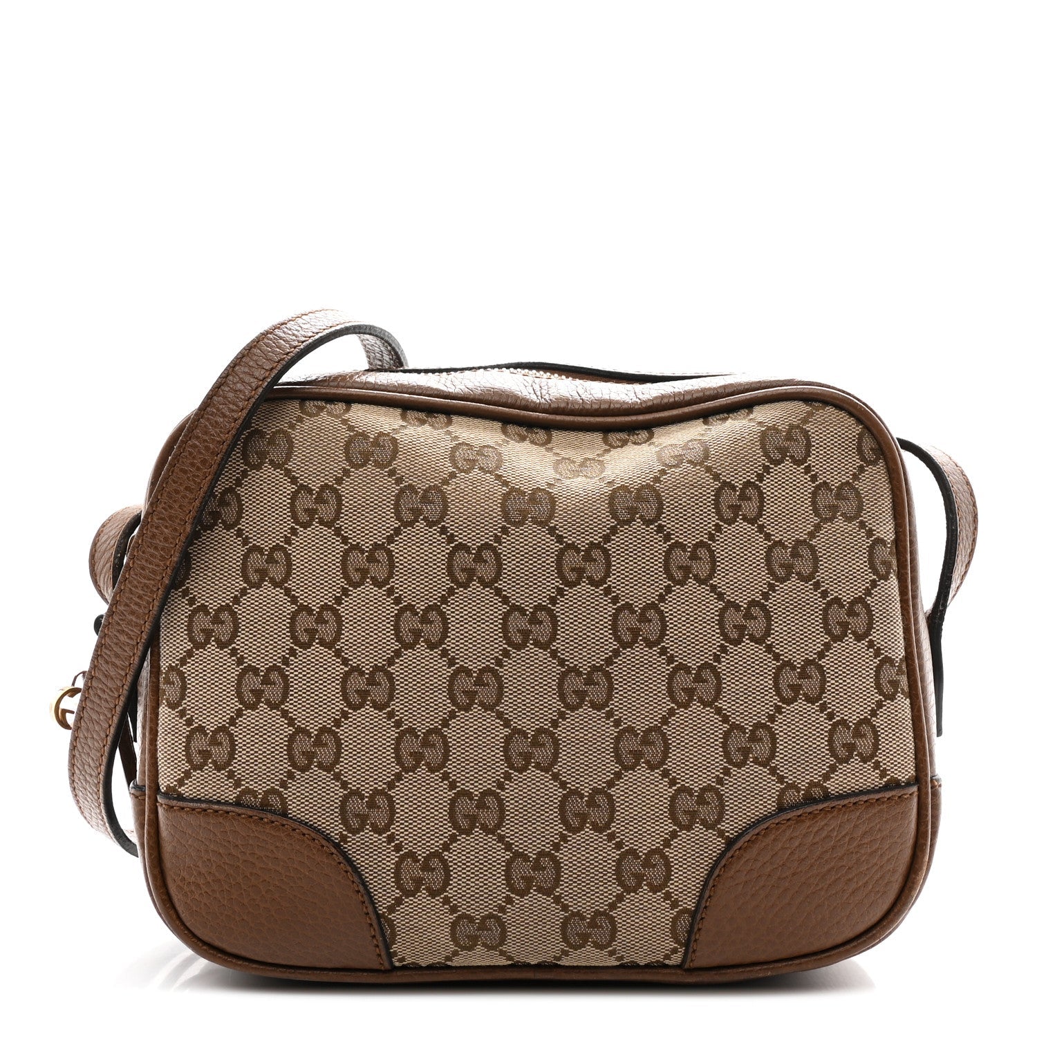Gucci Monogram Mini Bree Messenger Bag Beige Tabacco