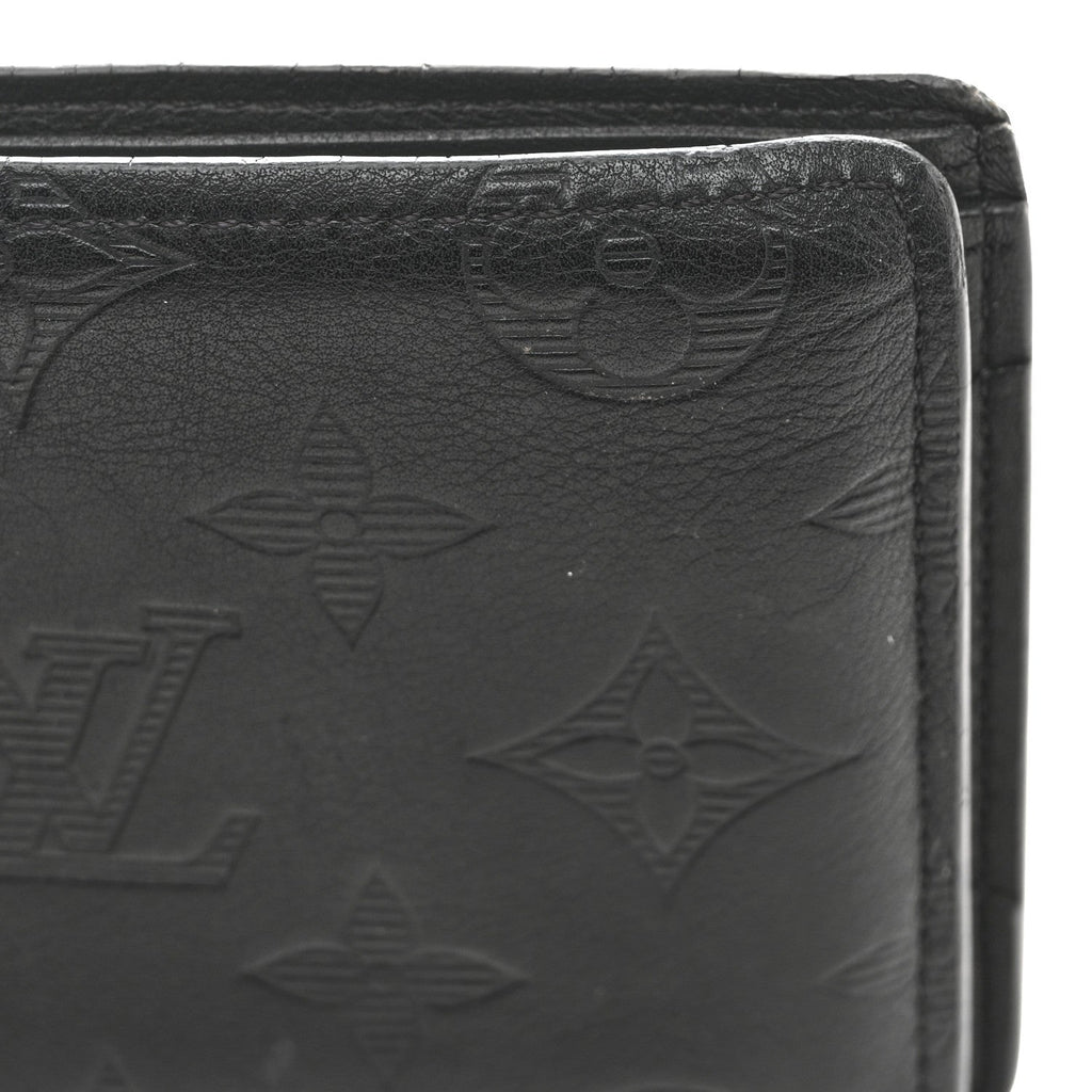 Louis Vuitton Calfskin Monogram Shadow Multiple Wallet Black