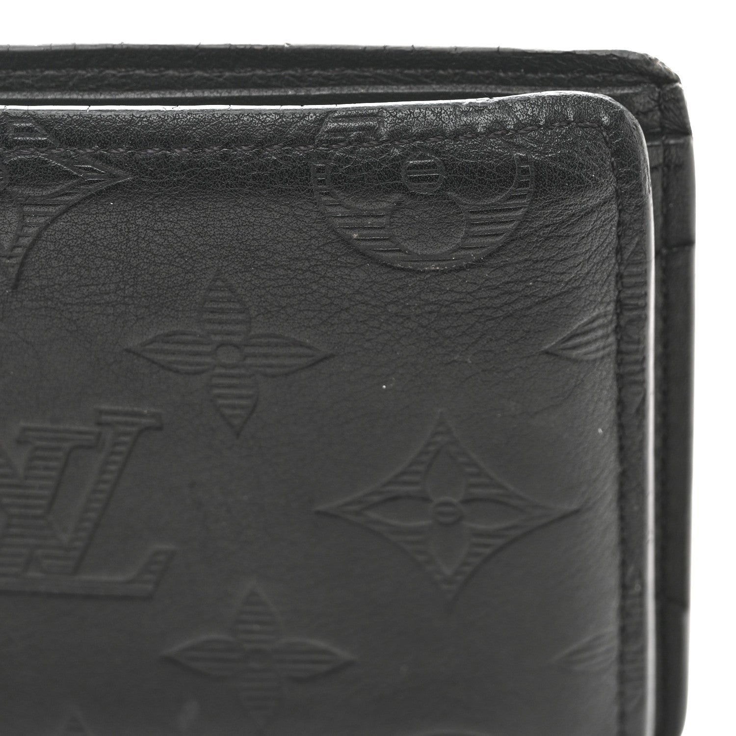 Louis Vuitton Calfskin Monogram Shadow Multiple Wallet Black