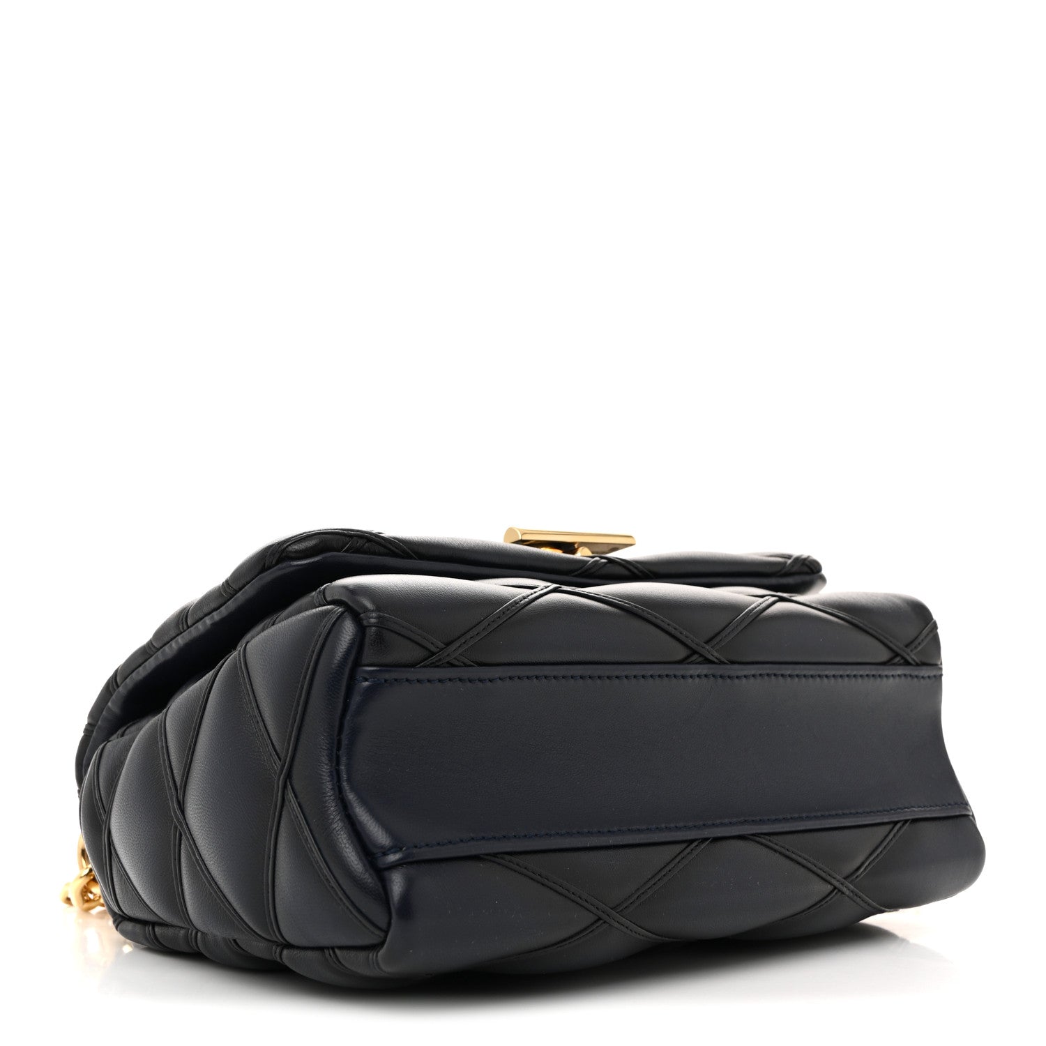 Louis Vuitton Lambskin Malletage Top Handle GO-14 MM Bleu Marine