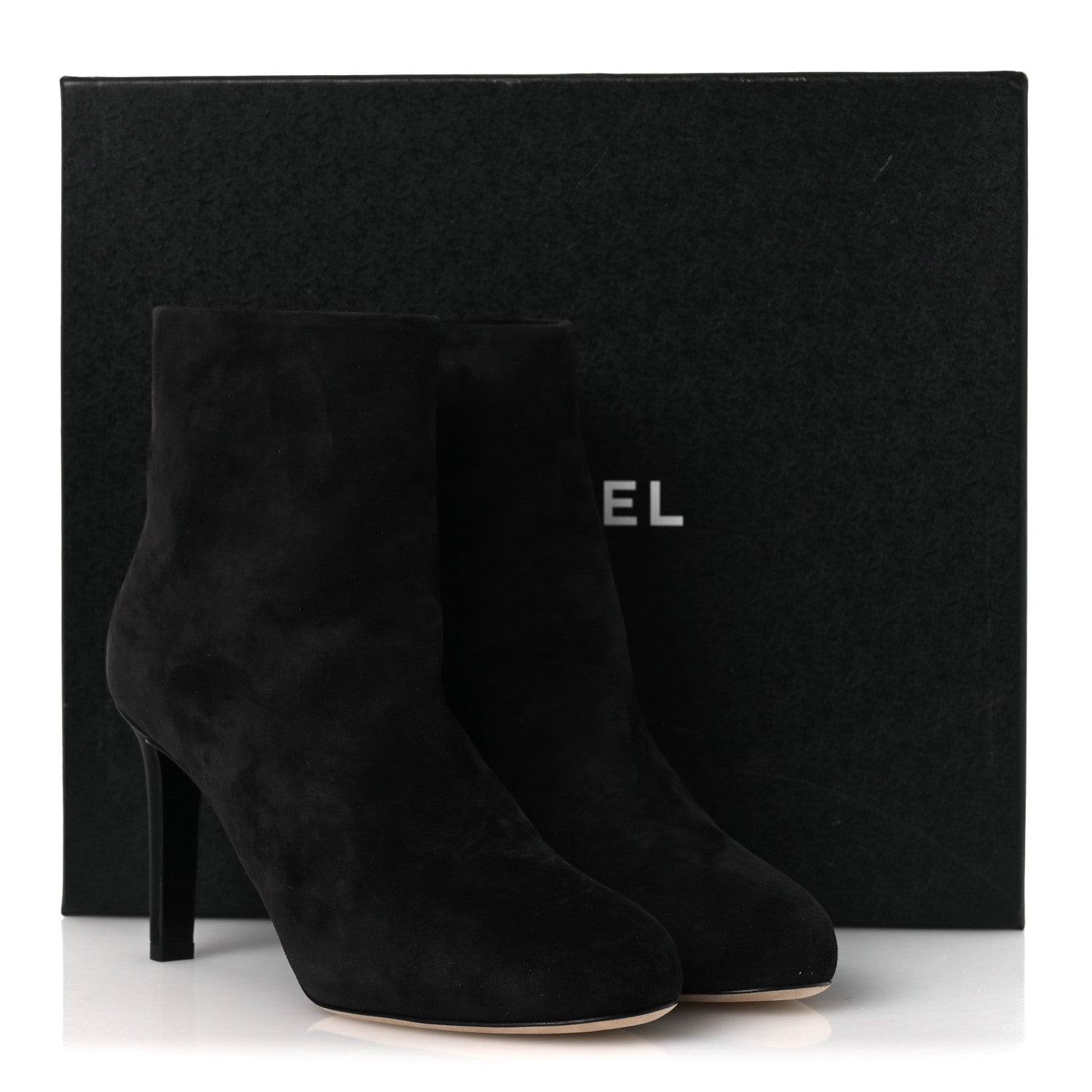 Chanel Suede Grosgrain CC Short Boots 36.5 Black