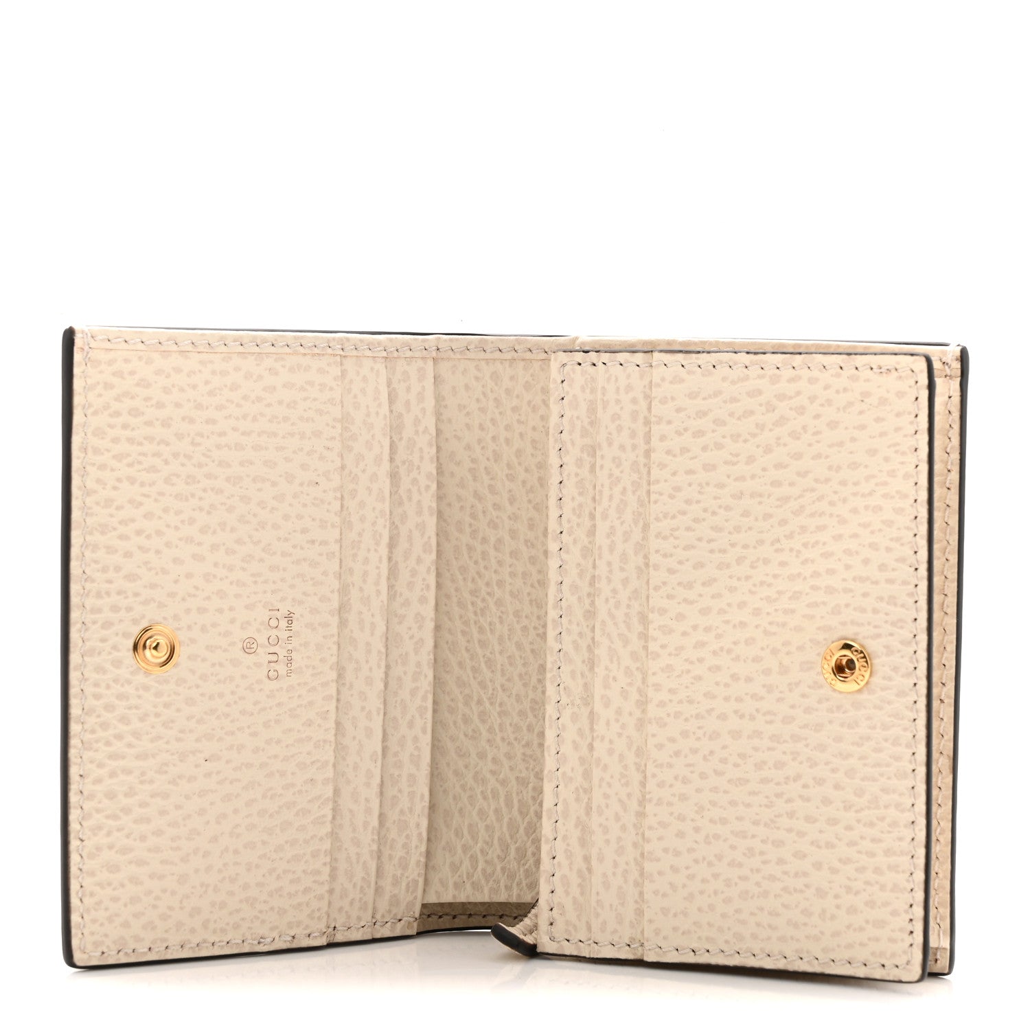 Gucci Dollar Calfskin GG Supreme Monogram GG Marmont Card Case Mystic White Beige Ebony