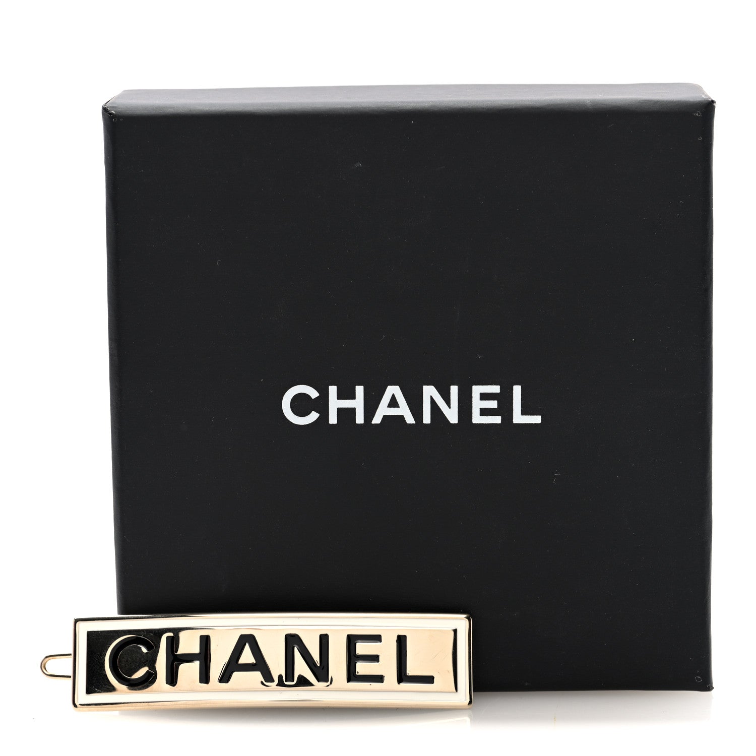 Metal Enamel Logo Hair Clip Gold