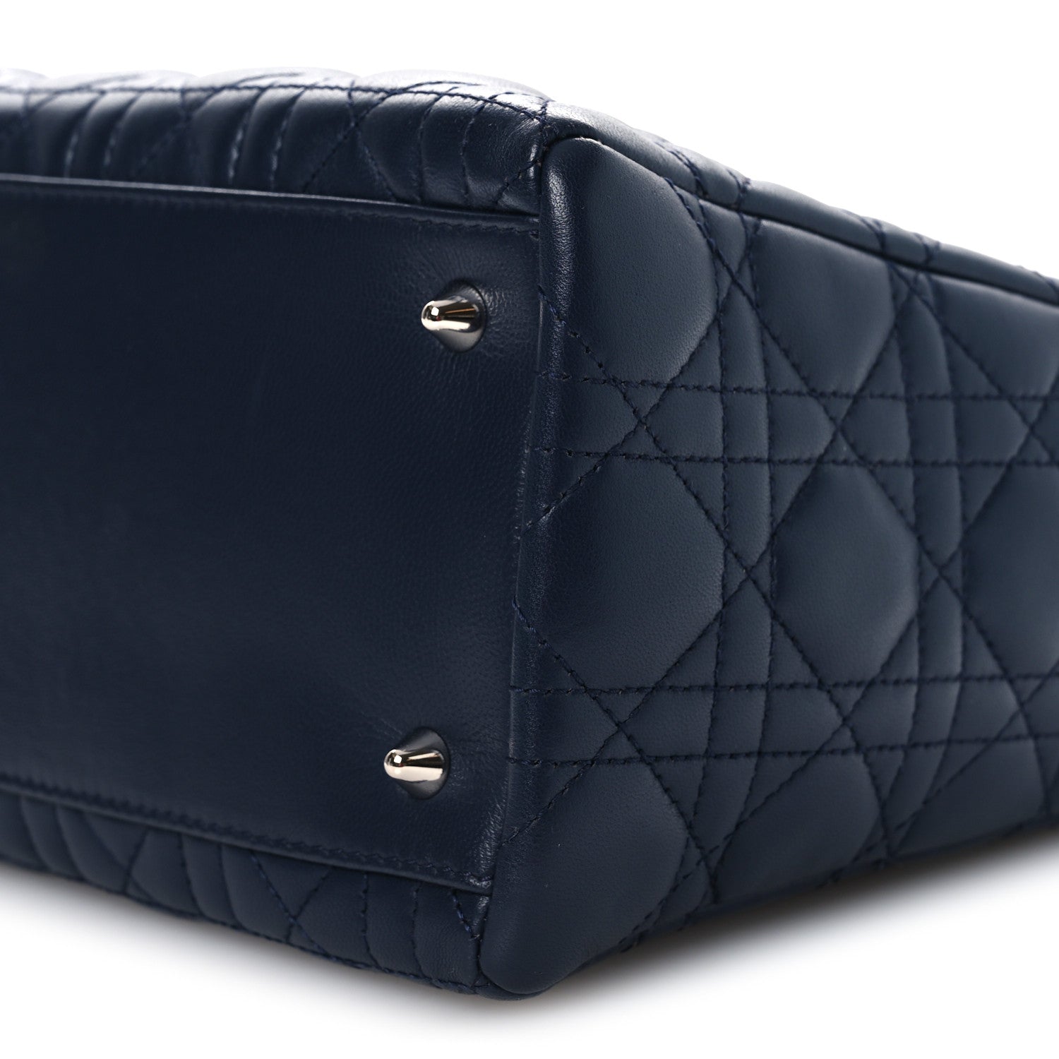 Christian Dior Lambskin Cannage Medium Lady Dior Navy Blue